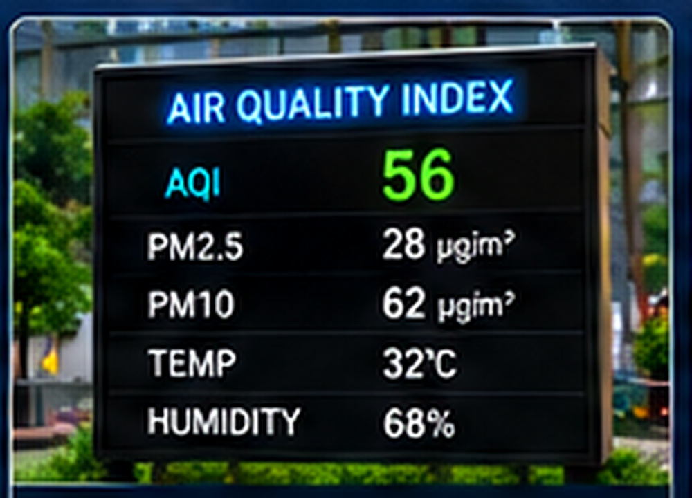Environmental pollution monitoring display