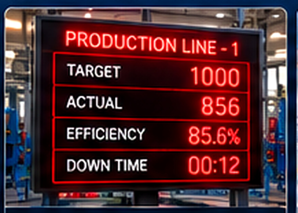 Industrial production monitoring display